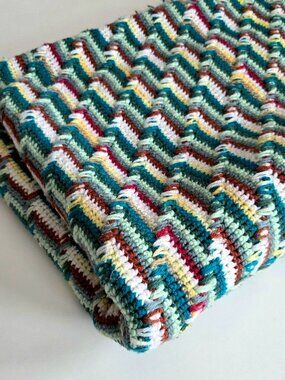 Handmade Crochet Blanket Throw Apache Tears Stich Pattern